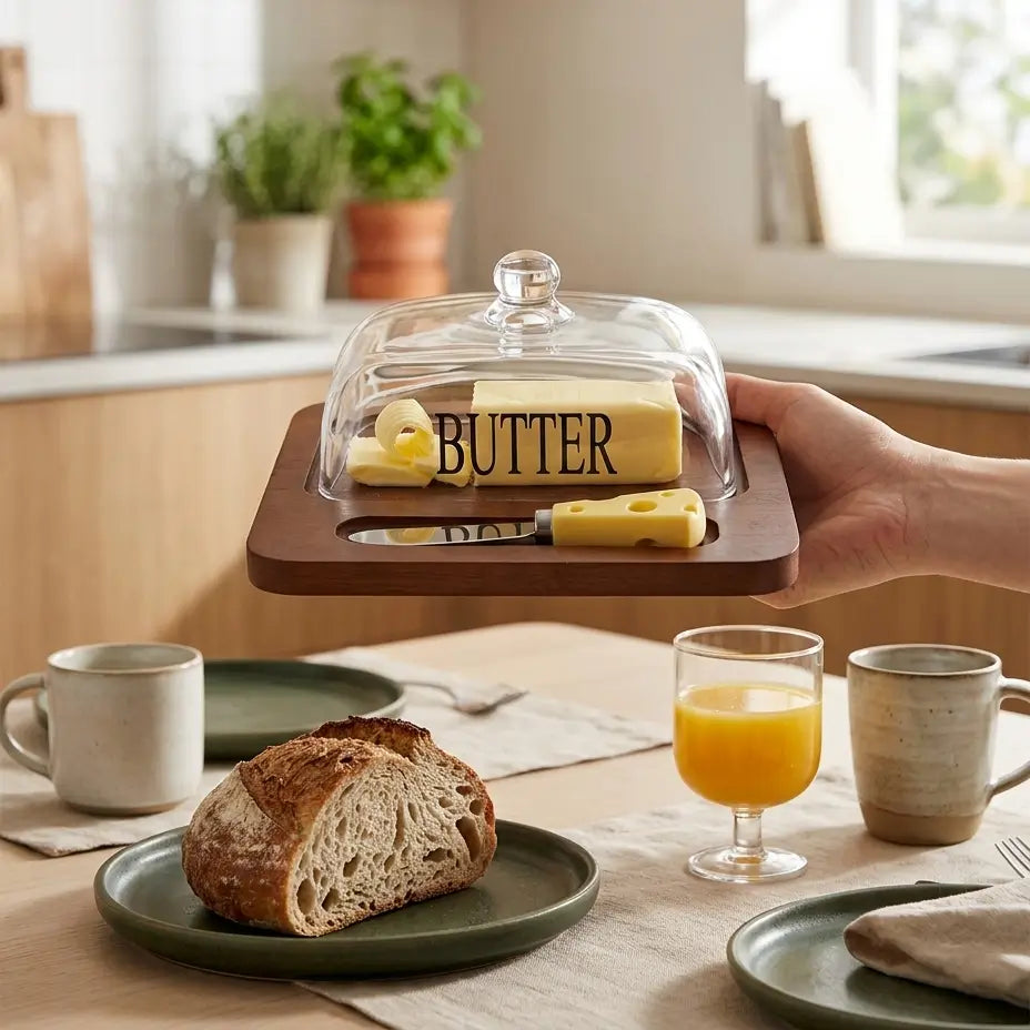 table dressée pour le petit-déjeuner