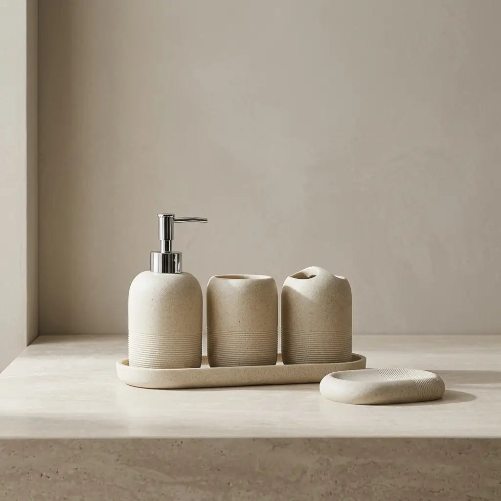 accessoires de salle de bains au design minimaliste