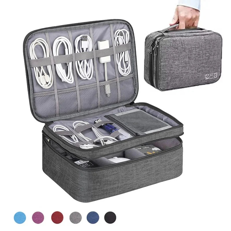 Multi-functional Large Capacity Waterproof Digital Electronic Organizer USB Data Line Charger Headphone Wire Travel Storage Bag
