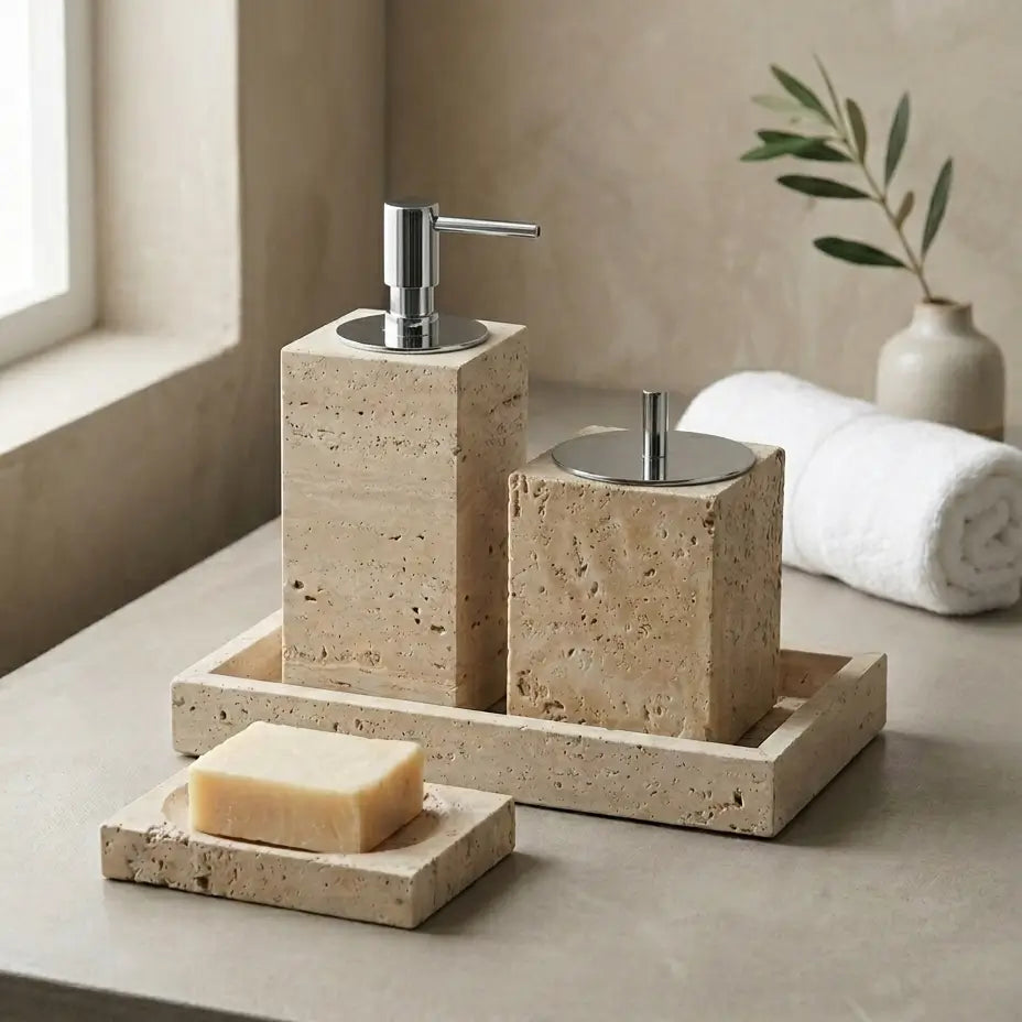 kit de lavabo doré et argenté