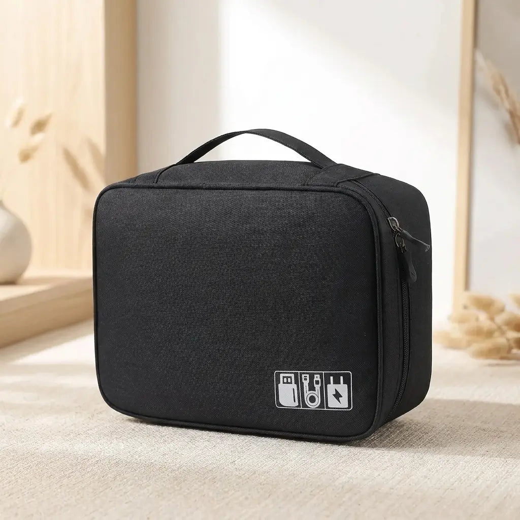 Sac de rangement électronique Nomad noir en tissu Oxford.